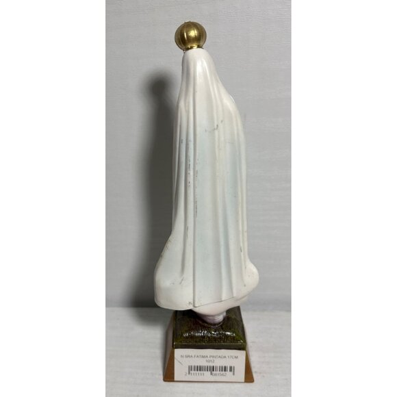 Our Lady Of Fatima Resin Religious Statue 7"Tall Hand Painted Doves Rhinestones - Picture 5 of 9